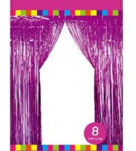 3'X8' FOIL CURTAIN FUCHSIA