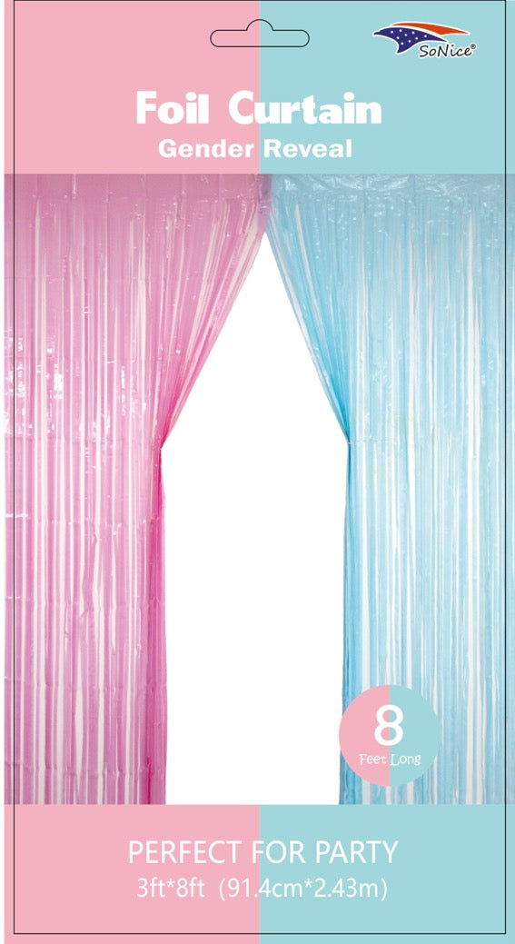 3'X8' FOIL CURTAIN GENDER REVEAL