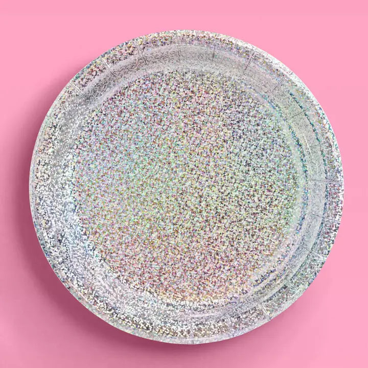 HOLO SHIMMER 9" PPR PLATES 25CT