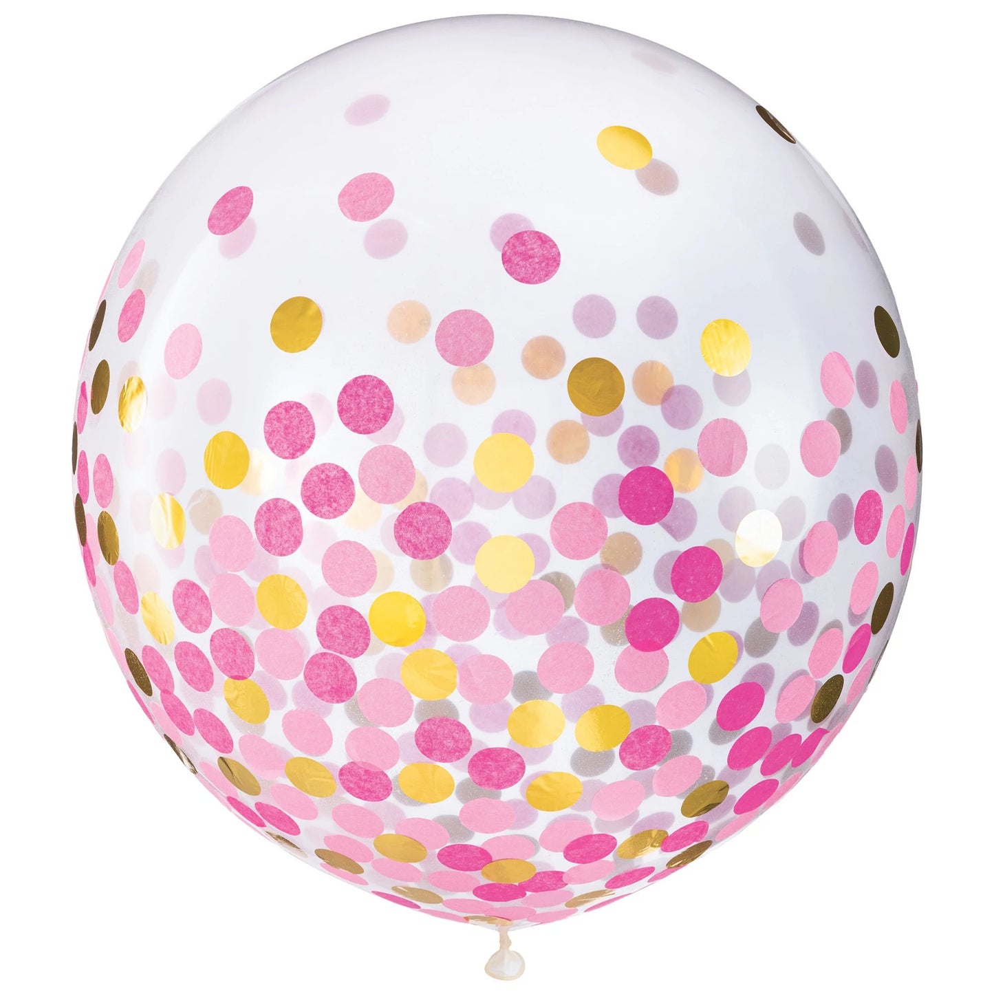 PINK/GOLD CONFETTI 24" LATEX 2PK