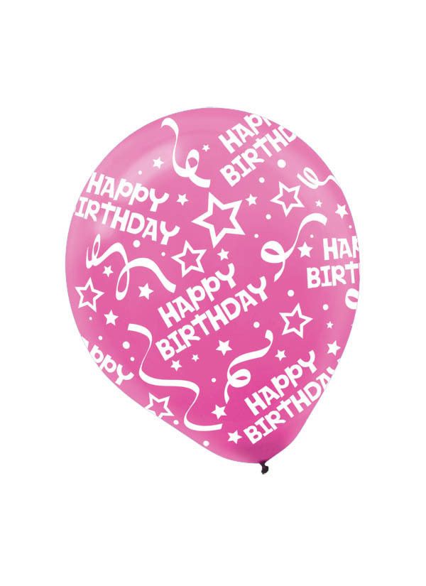 BRT PINK BDAY CON 12" LTX BLNS