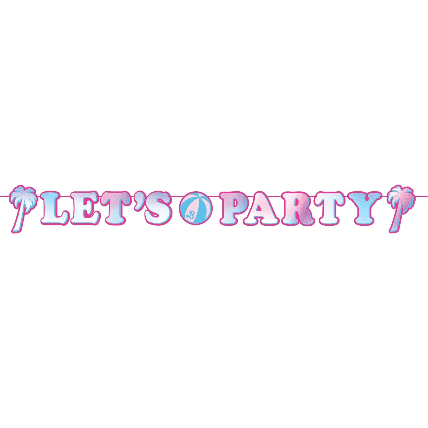 MALIBU BARBIE LETTER BANNER LET'S PARTY