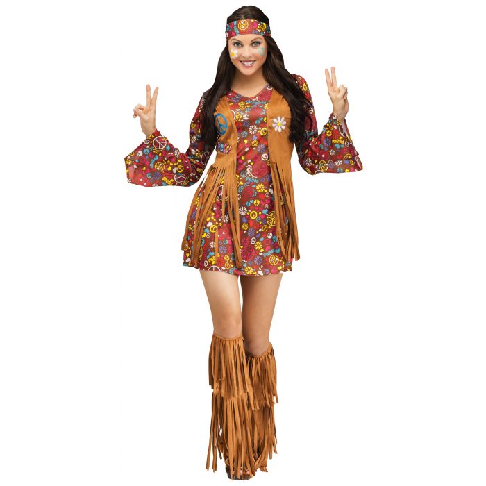 PEACE & LOVE HIPPIE ADULT SMALL COSTUME