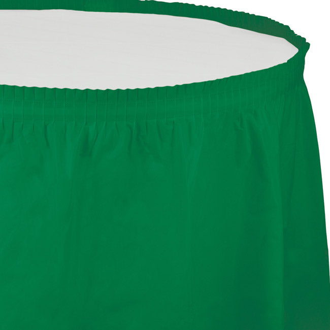 EMERALD GREEN 14' PL TABLESKIRT