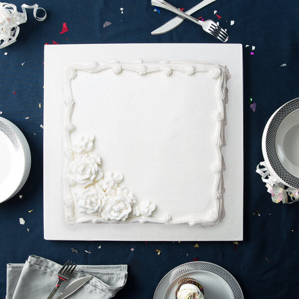 16" WHITE SQUARE CAKE DRUM