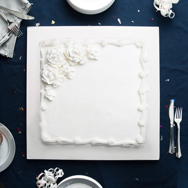 18" WHITE SQ CAKE DRUM