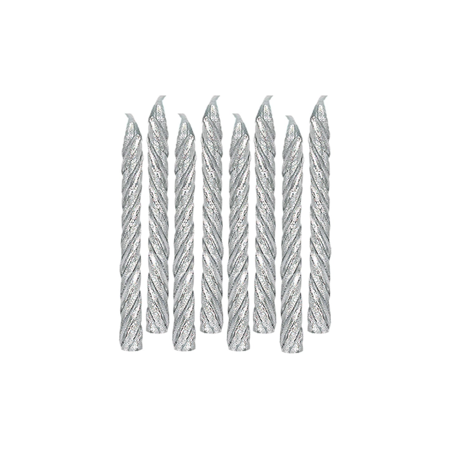 LARGE SPIRAL CANDLES SILVER