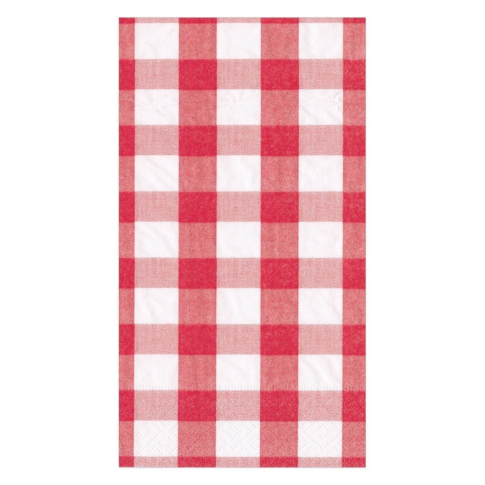 RED GINGHAM GUEST NAPKIN 24CT