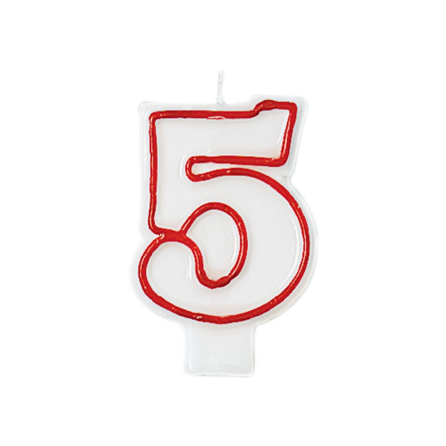 RED/WHITE BIRTHDAY CANDLE #5