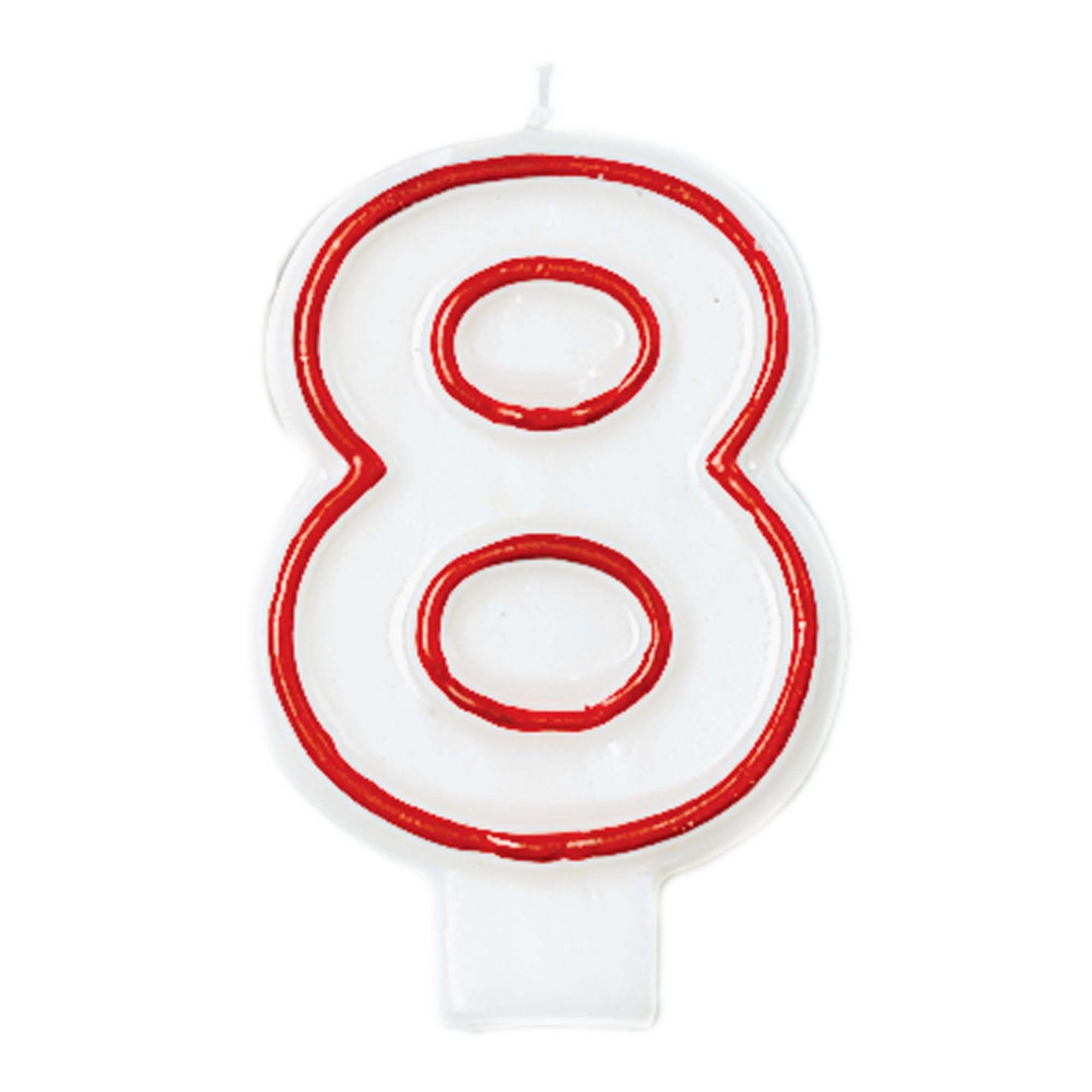RED/WHITE BIRTHDAY CANDLE #8