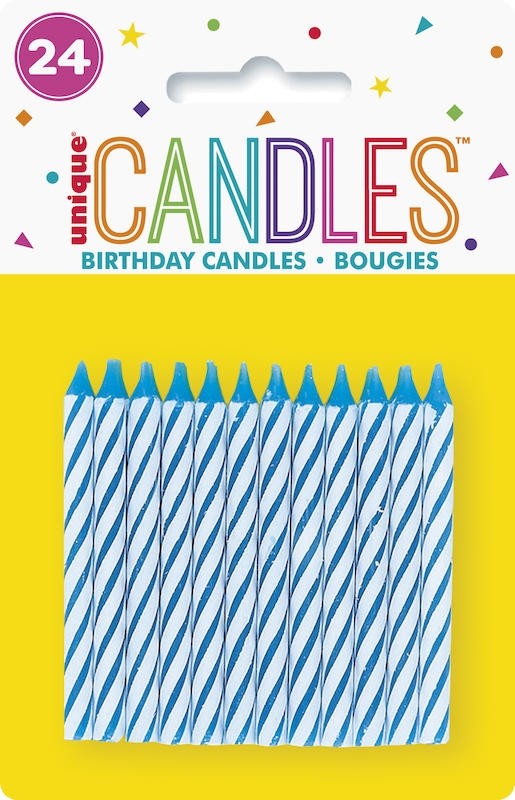 BLUE BIRTHDAY CANDLES 24CT