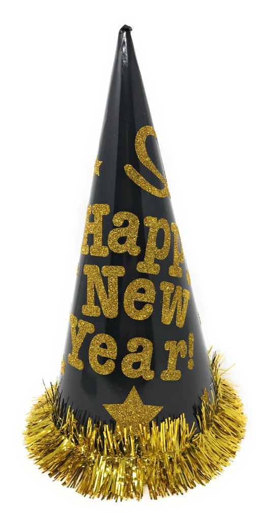 HNY PAPER CONE HAT - GOLD