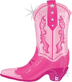 PINK HOLO COWGIRL BOOT 29" MYLAR