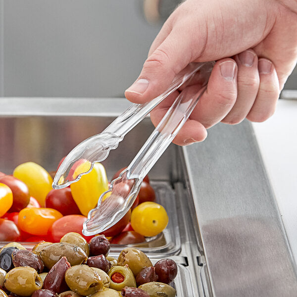 6" SCALLOP GRIP PLASTIC TONGS