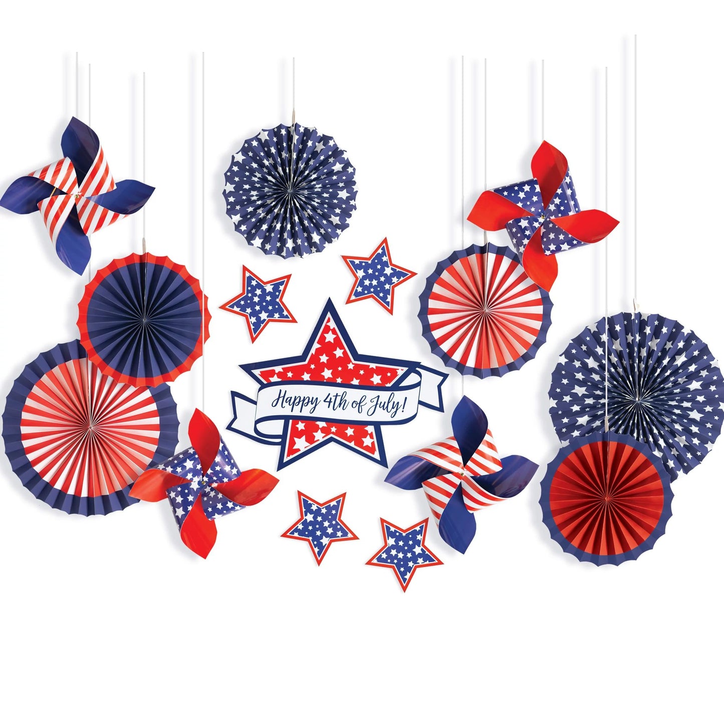 PATRIOTIC PAPER FAN DEC BACKDRP