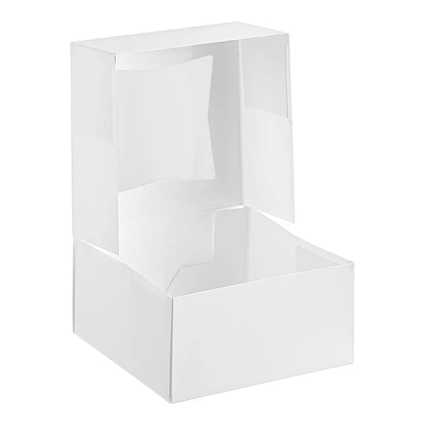6 X 6 X 3 WHITE CAKE BOX W/ WINDOW