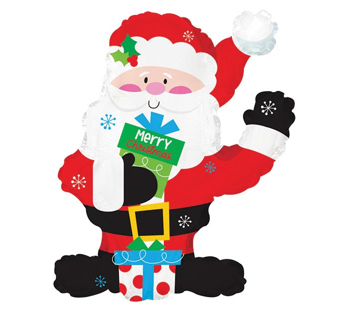 SANTA W/ GIFTS 36" MYLAR