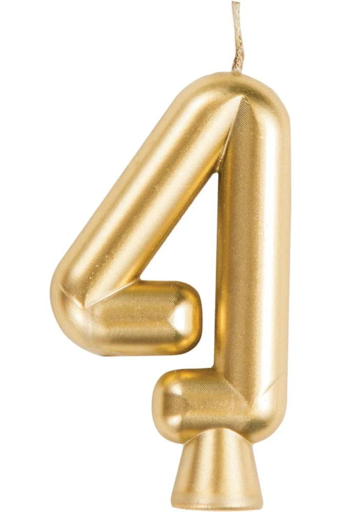 GOLD NUMERAL CANDLE 4