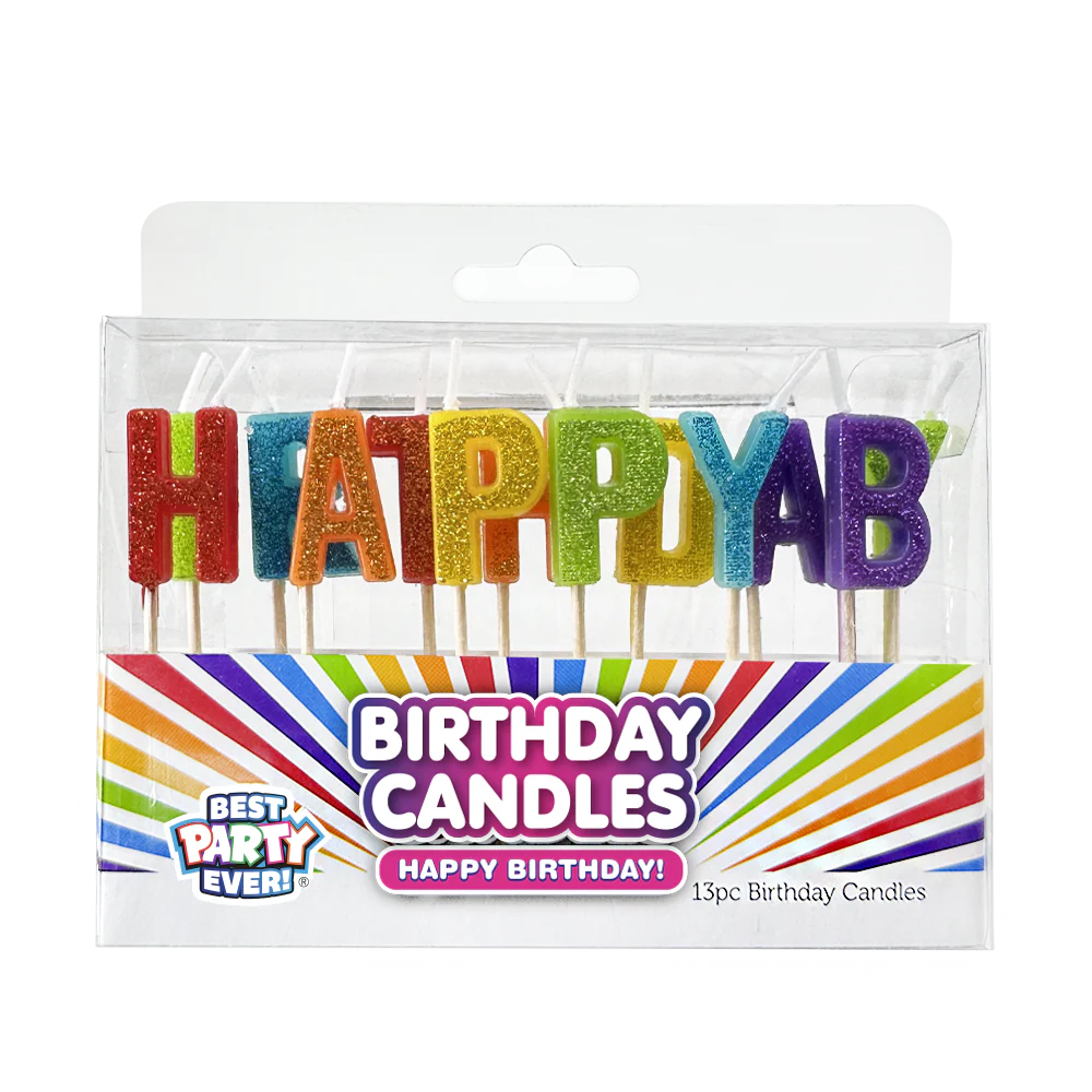 BDAY CANLDES - ASST LETTERS GLITTER