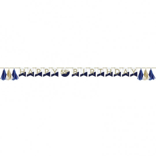 NAVY & GOLD TASSEL BANNER
