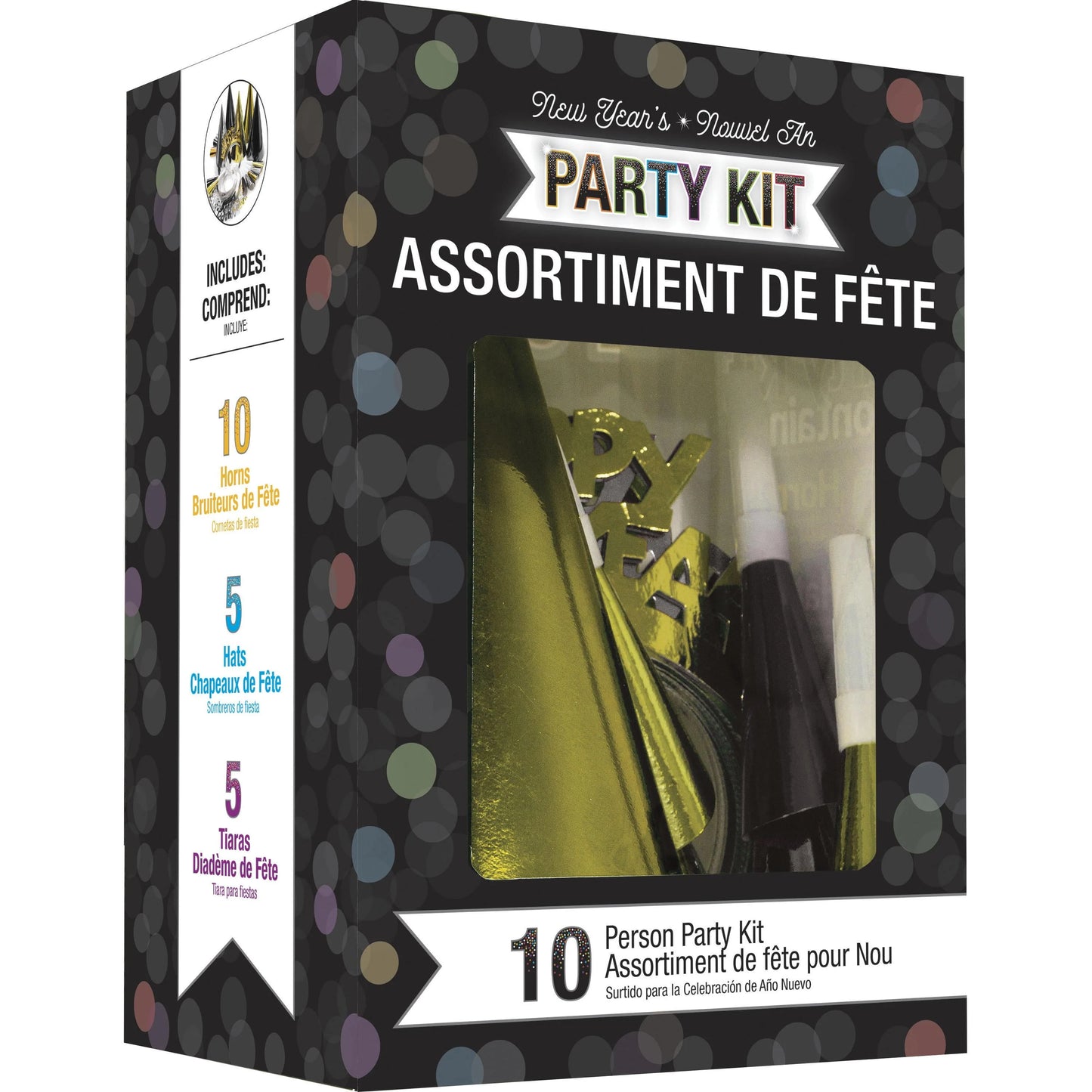 NY PARTY KIT FOR 10 GLD/SLV