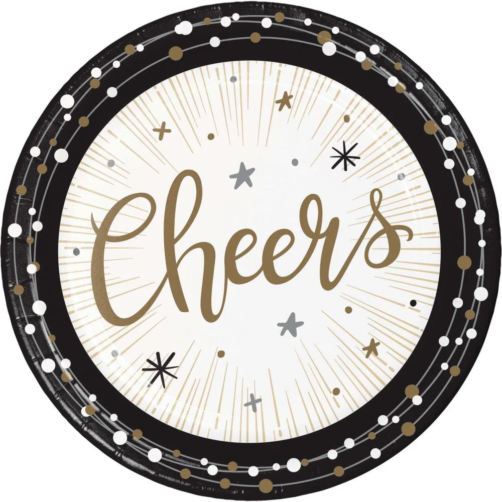 NEW YEARS SHIMMER CHEERS 6.75" PAPER PLATES