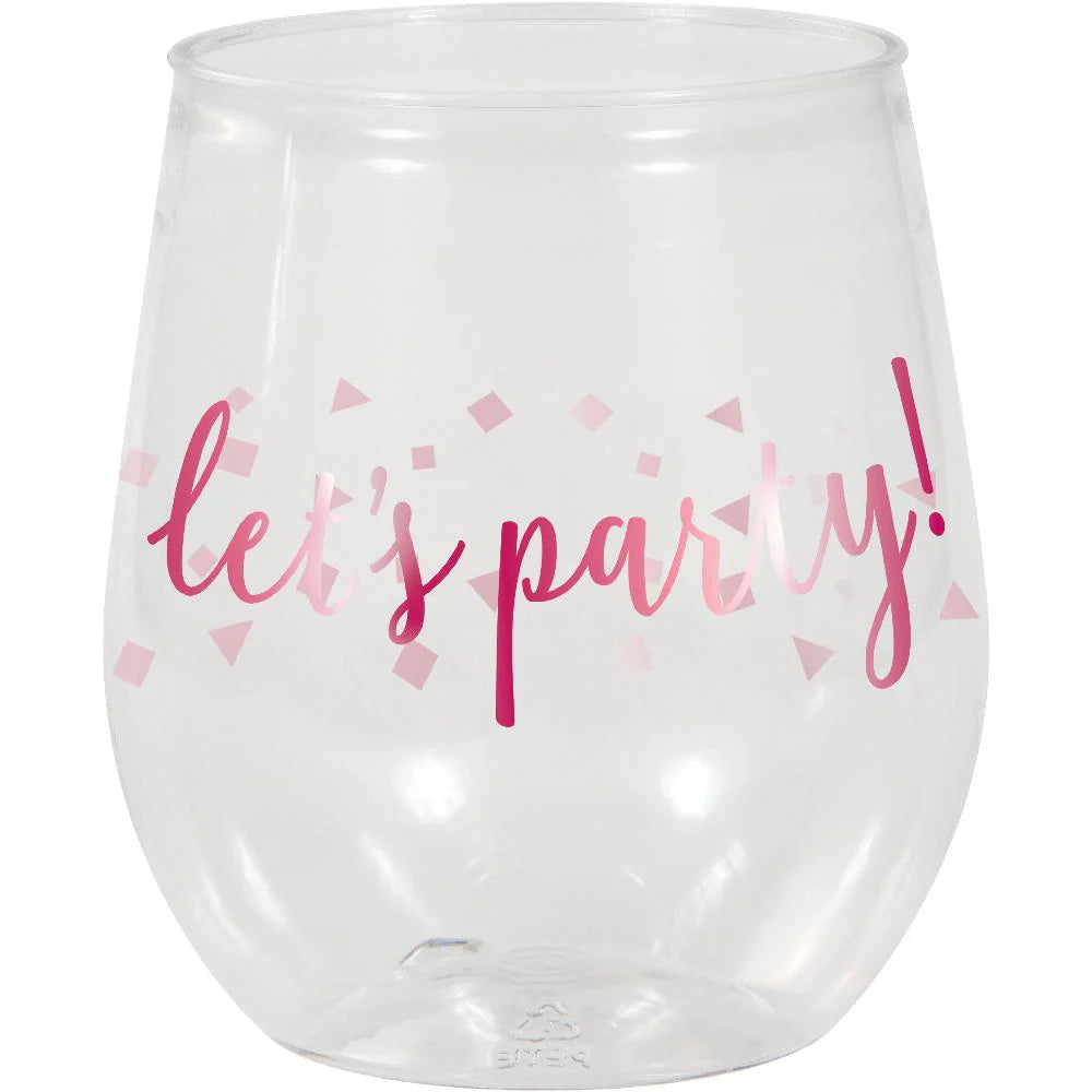 THINK PINK 140OZ WINE GLASS PL