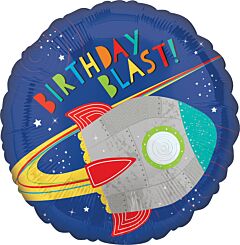 BLAST OFF BIRTHDAY 18" MYLAR-PK