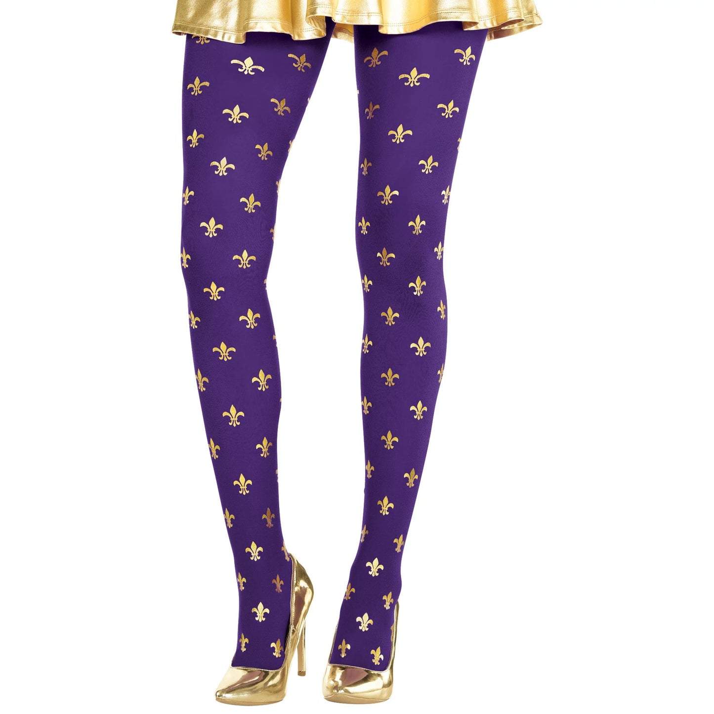 MARDI GRAS FLEUR DE LIS TIGHTS ADULT
