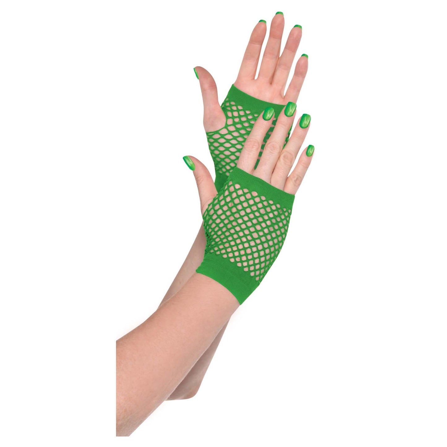 SHORT FISHNET GLOVES GREEN