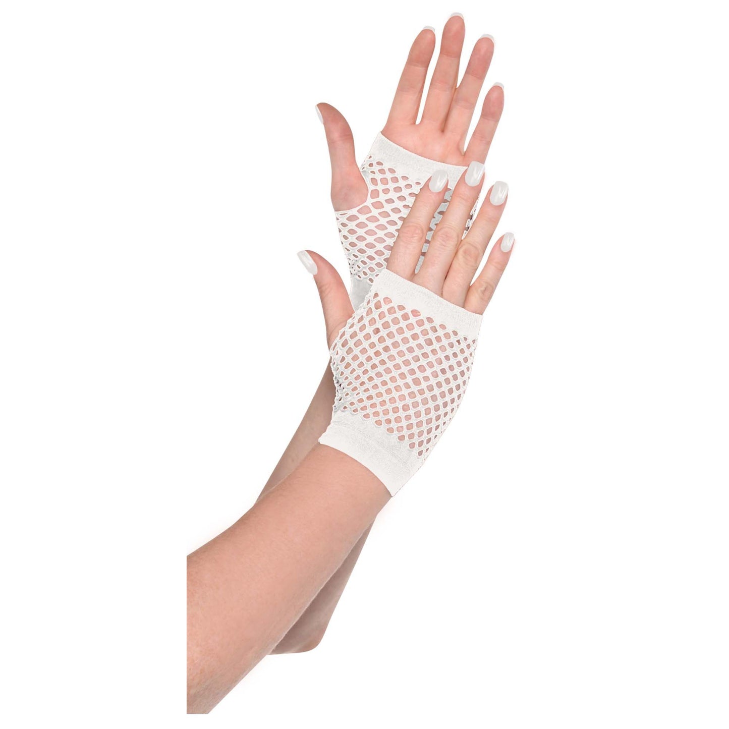 SHORT FISHNET GLOVES WHITE