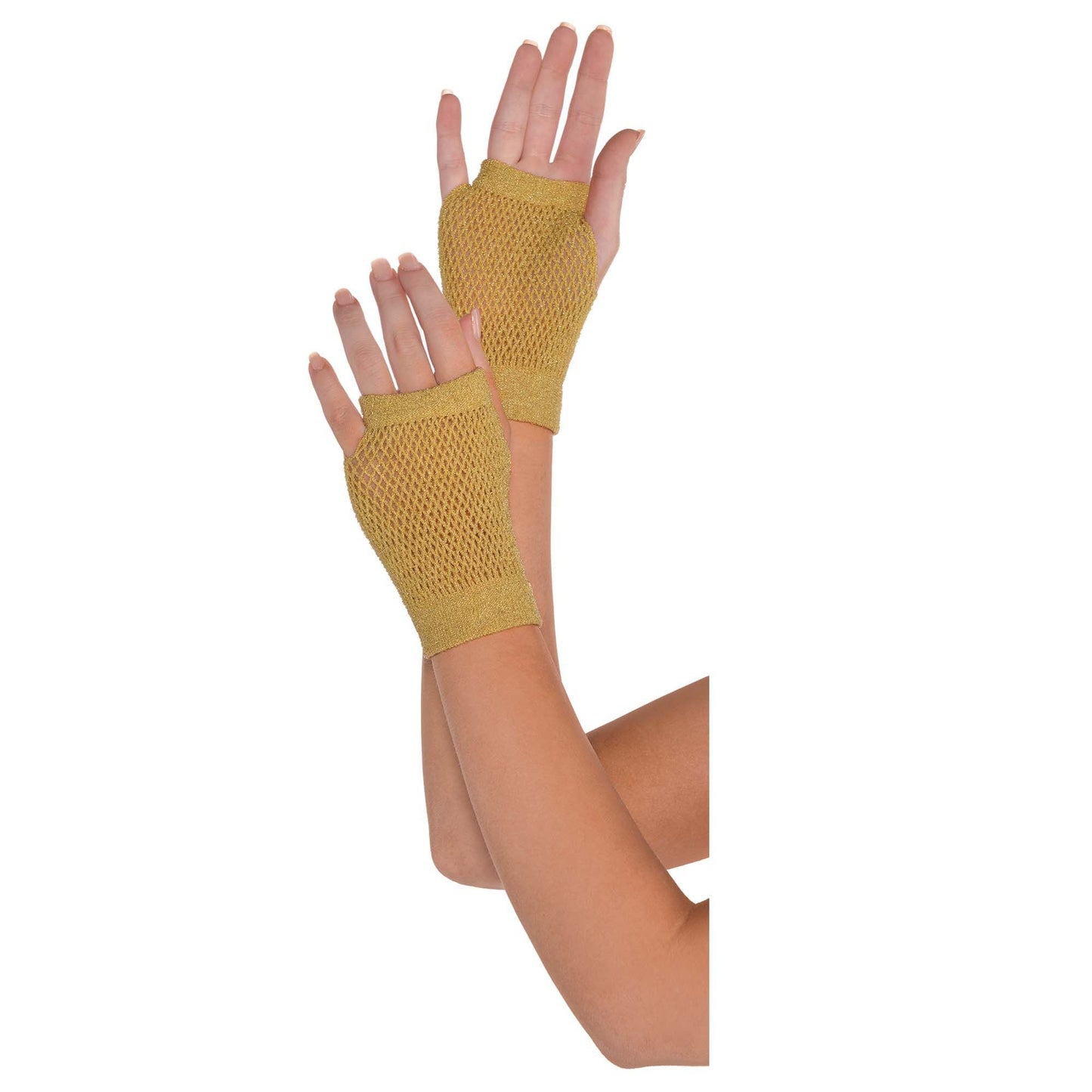 SHORT FISHNET GLOVES GOLD