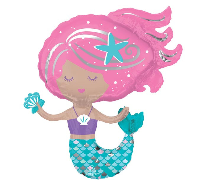 SHIMMERING MERMAID SHAPED MYLAR