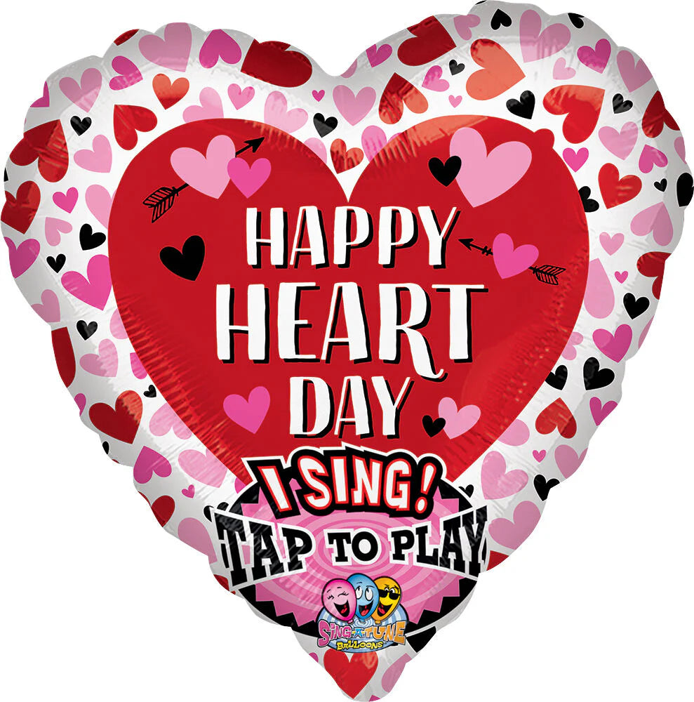 HAPPY HEART DAY SINGING BLN 29"