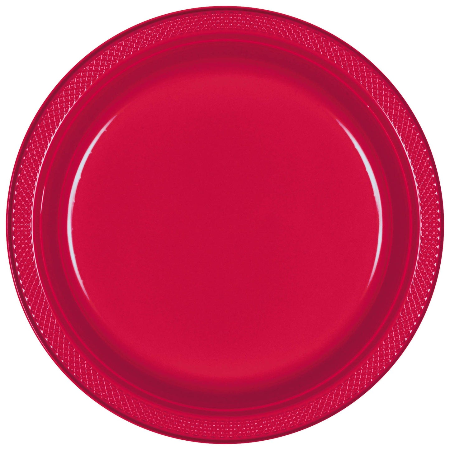 7" PLASTIC PLATES APPLE RED