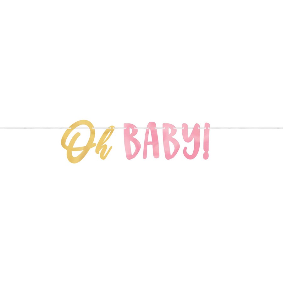 OH BABY LETTER BANNER PINK