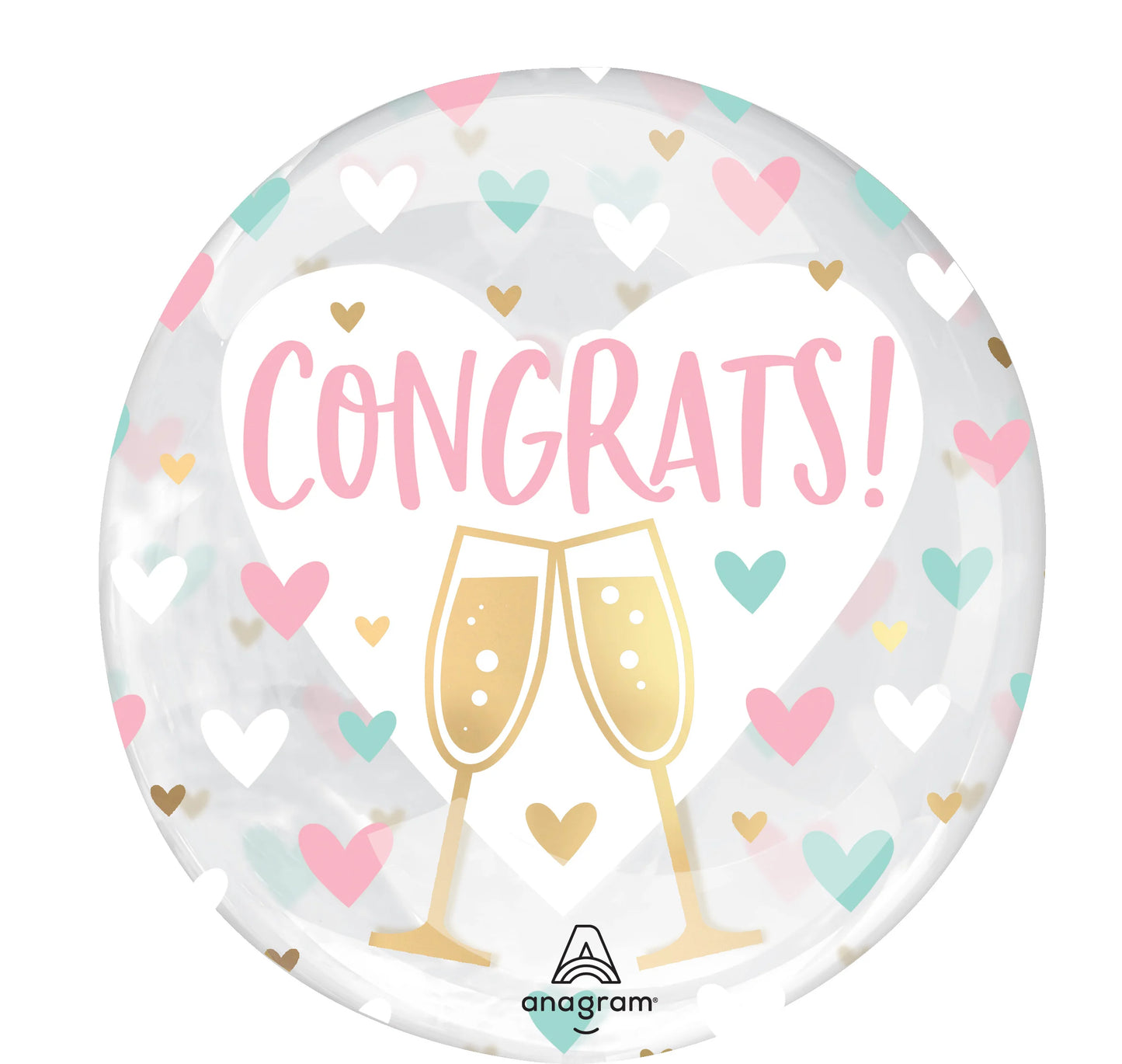 CONGRATS HEARTS CLEARZ 18" MYLAR