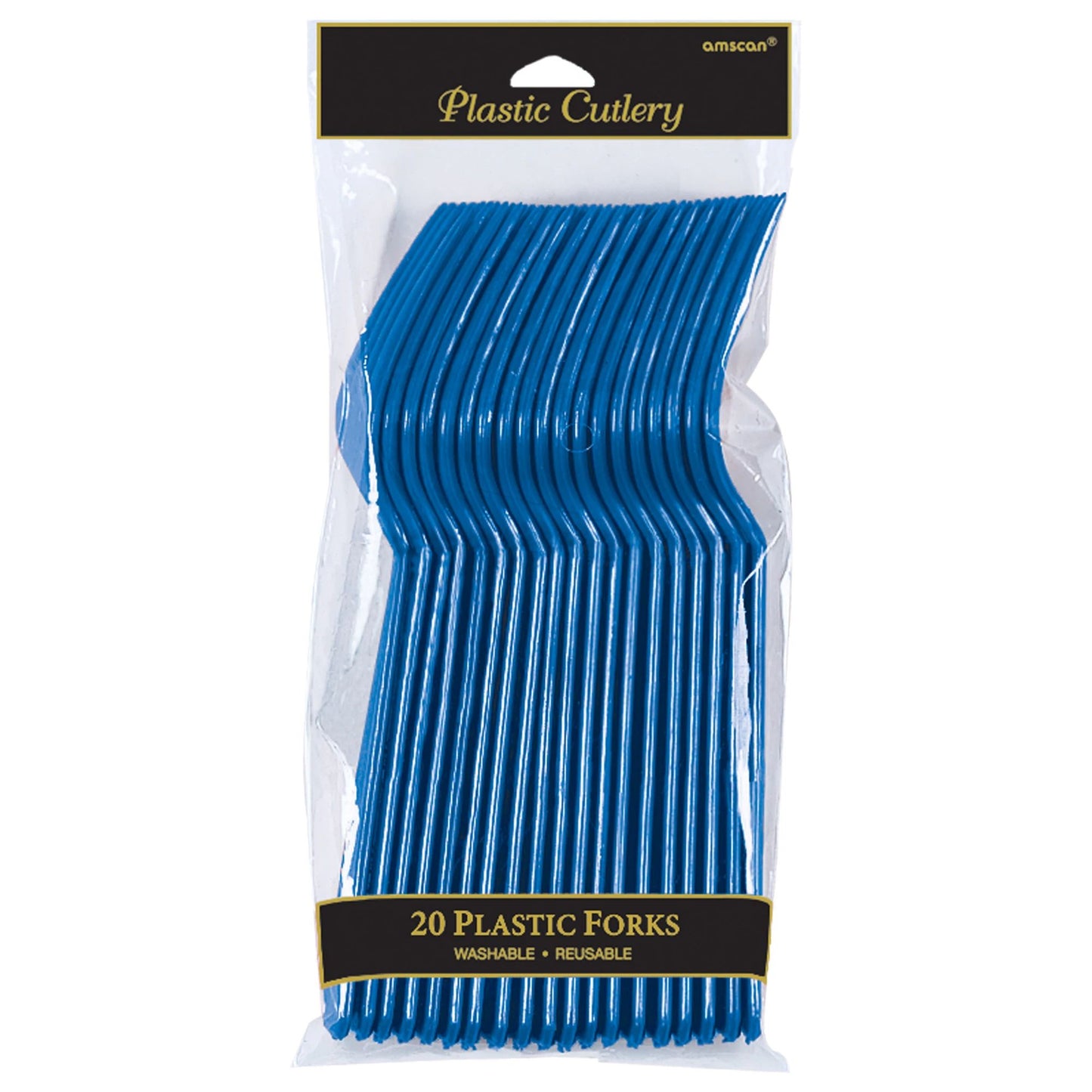BRIGHT ROYAL BLUE PLASTIC FORKS