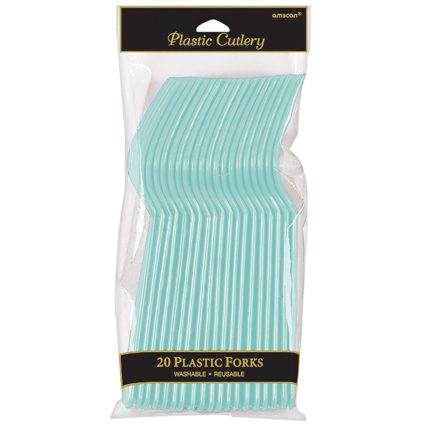 ROBINS EGG BLUE PLASTIC FORKS