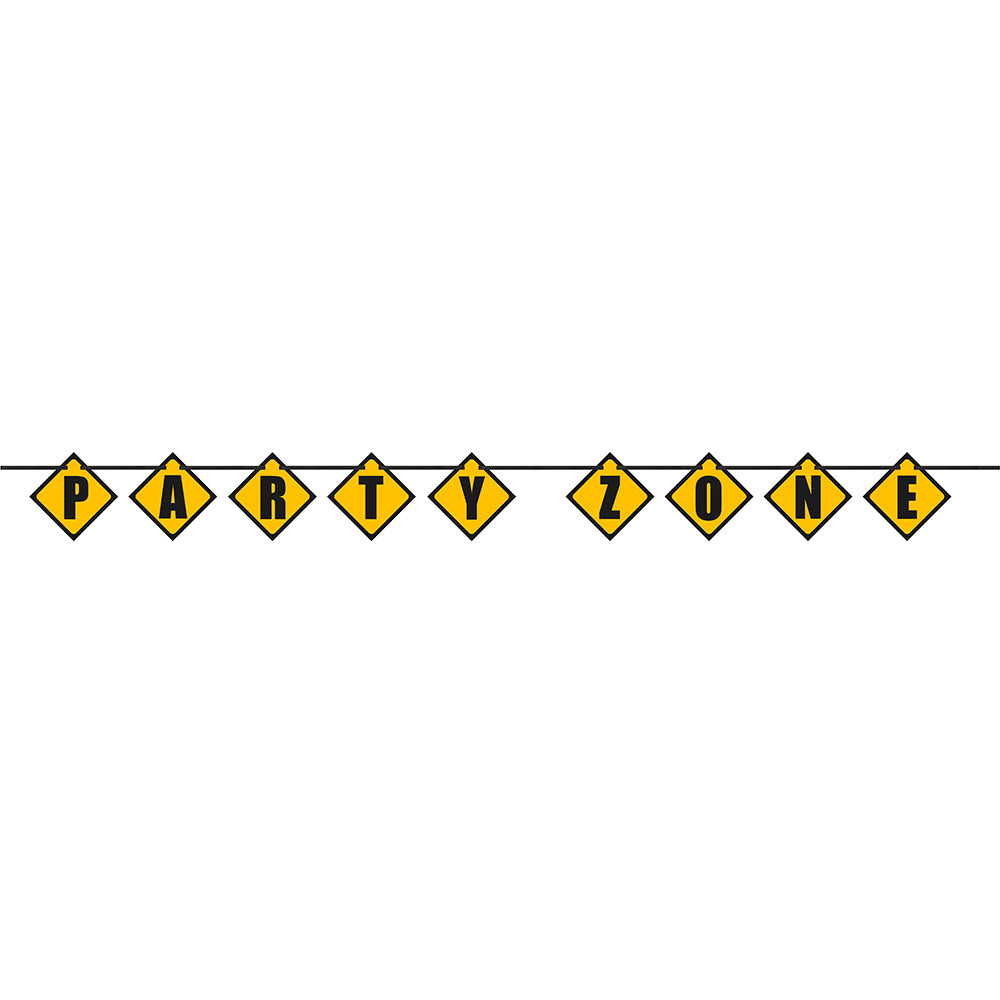 CONSTRUCTION PARTY ZONE BANNER