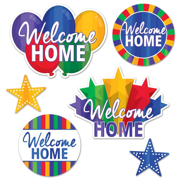 WELCOME HOME FOIL CUTOUTS 6PC