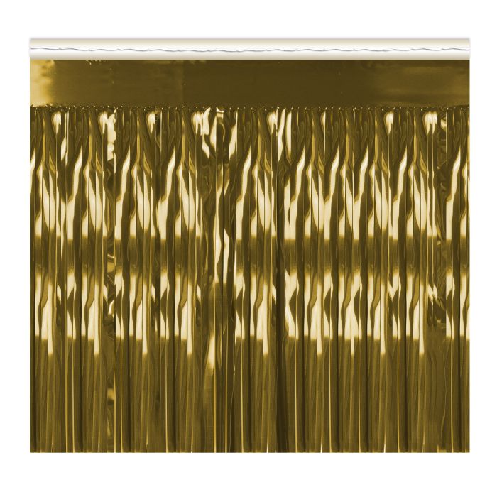 GOLD 1-PLY MET FRINGE DRAPE
