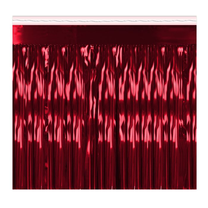 RED 1-PLY MET FRINGE DRAPE