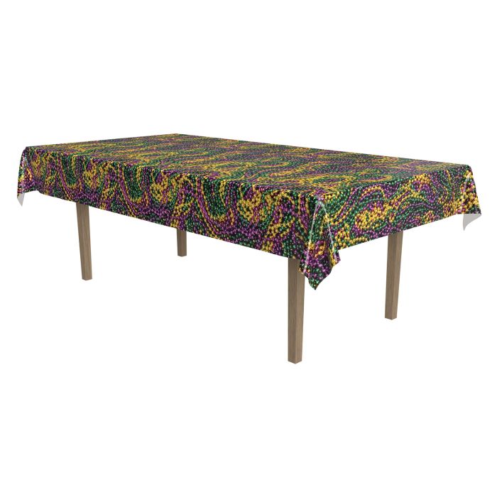 MARDI GRAS BEAD PL TABLECOVER