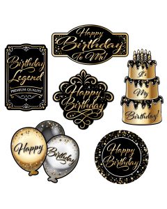 HAPPY BIRTHDAY CUTOUTS 6CT