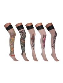 TATTOO STAY UP STOCKINGS ASST