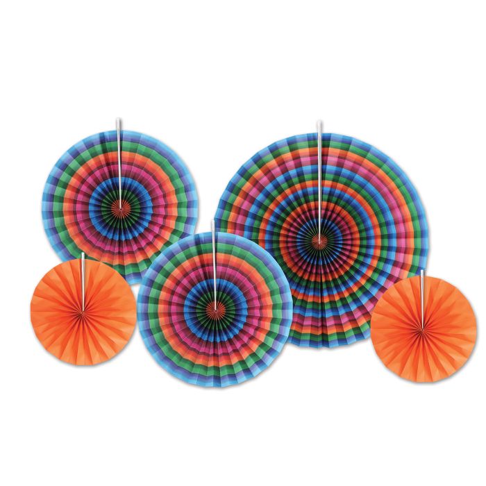 FIESTA PAPER FANS 5CT