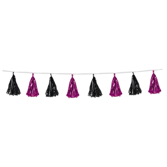 PINK & BLACK MET TASSEL GARLAND