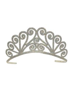 GLITTERED METAL TIARA SILVER