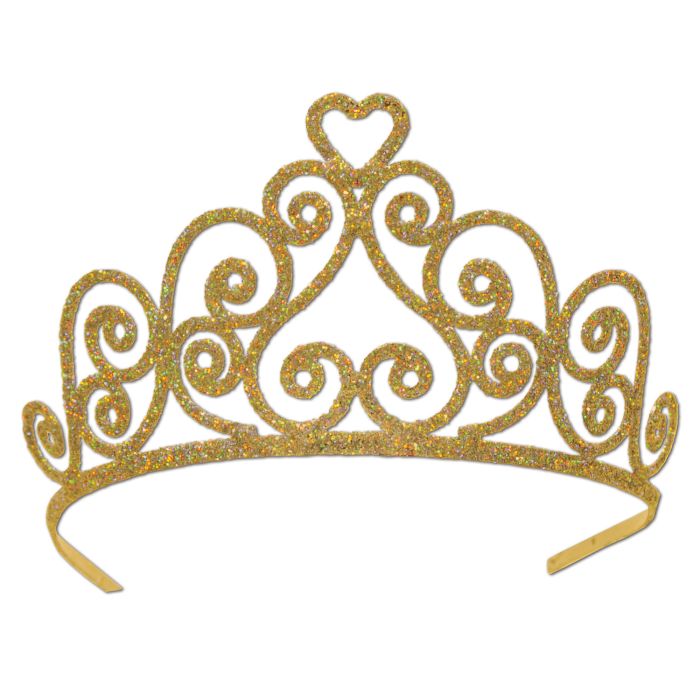 GOLD GLITTERED METAL TIARA